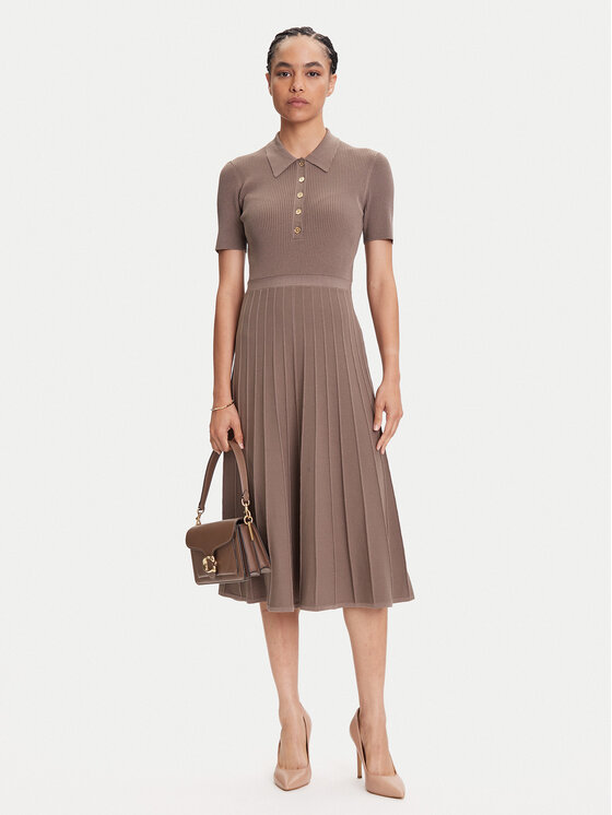 MICHAEL Michael Kors MICHAEL Michael Kors Плетена рокля MT5834F33D Бежов Regular Fit