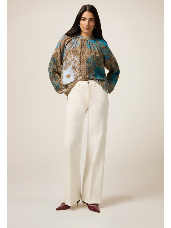 Oltre Oltre Pantaloni di tessuto P731R008736N011 Bianco Regular Fit