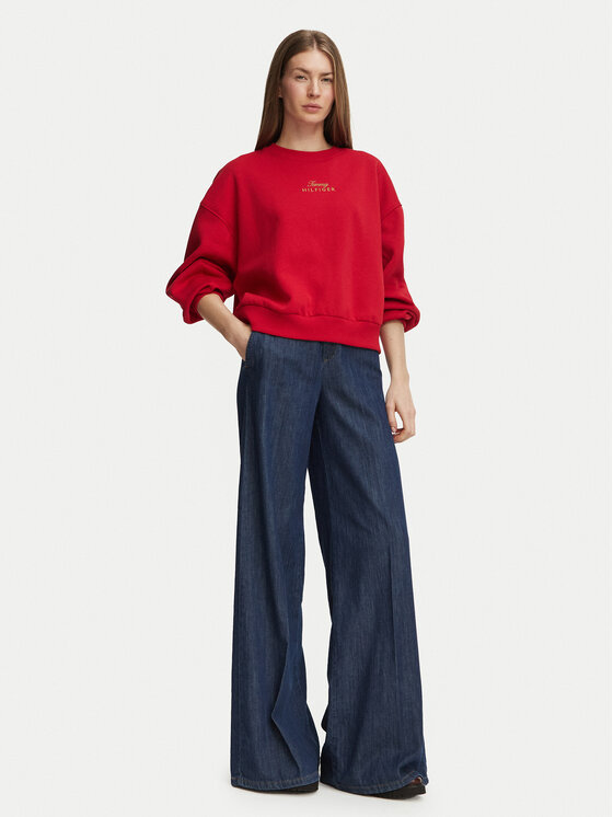 Tommy Hilfiger Tommy Hilfiger Felpa WW0WW51724 Rosso Relaxed Fit