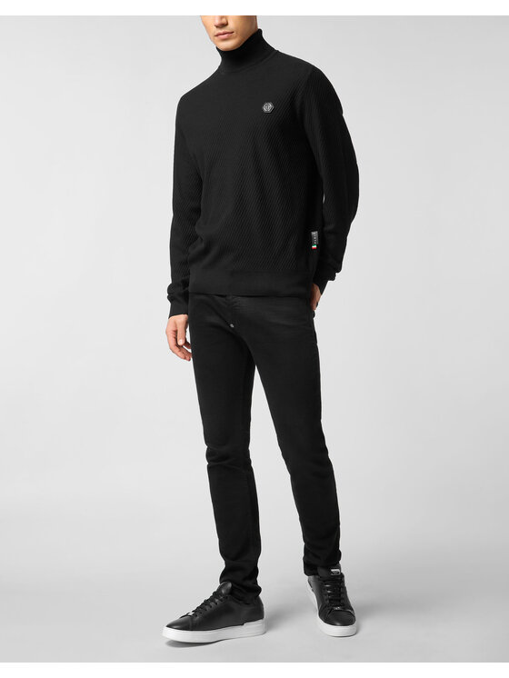 PHILIPP PLEIN PHILIPP PLEIN Longsleeve 26965 Czarny Regular Fit