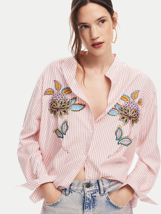Desigual Desigual Риза Nagano 24WWCW40 Розов Regular Fit