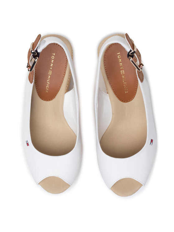 Tommy Hilfiger Tommy Hilfiger Espadrile Iconic Elena Sling Back Wedge FW0FW04789 Écru