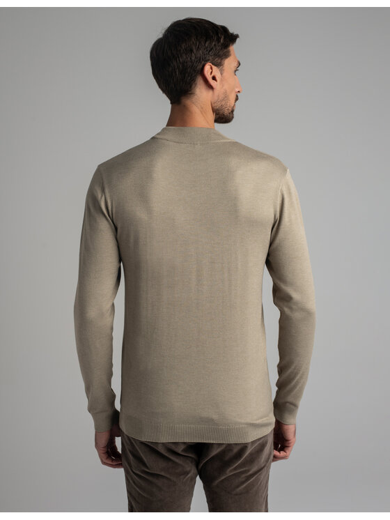 Borgio Borgio Sweter grotte_bz3 Beżowy Slim Fit