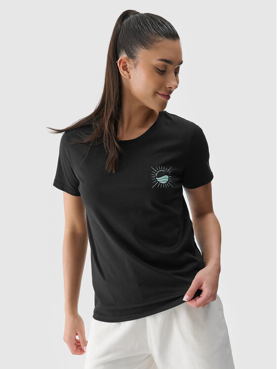 4F 4F T-Shirt 4FRSS24TTSHF2547-20S Czarny Regular Fit