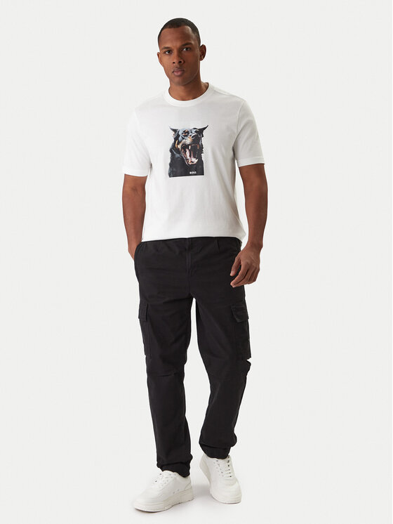 BOSS BOSS T-Shirt Dobermann 50558965 Biały Regular Fit