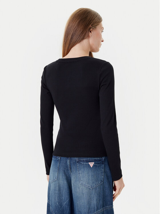 Guess Jeans Guess Jeans Bluse W5YP38 KA0H1 Schwarz Slim Fit
