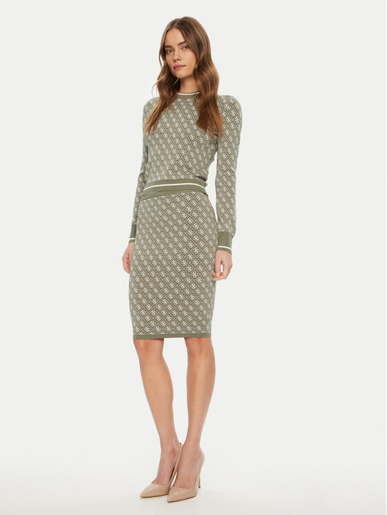 Guess Guess Ravno krilo W4BD53 Z37K0 Zelena Regular Fit