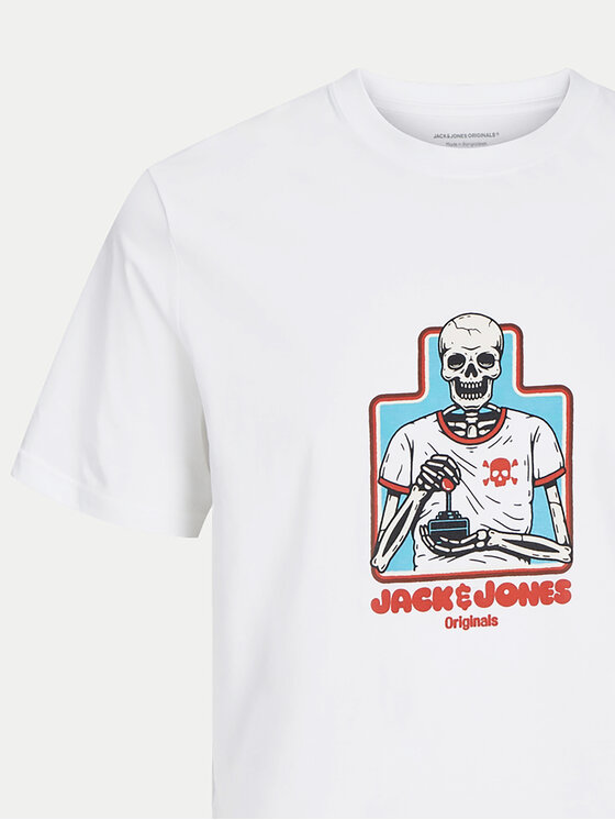 Jack & Jones Jack & Jones T-Shirt Eight Skull 12264841 Biały Standard Fit