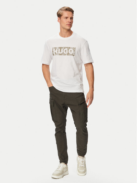 HUGO HUGO Tricou Nerpient 50566041 Alb Regular Fit