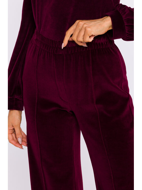 Made of Emotion Made of Emotion Kuloty M830 Bordowy Wide Leg