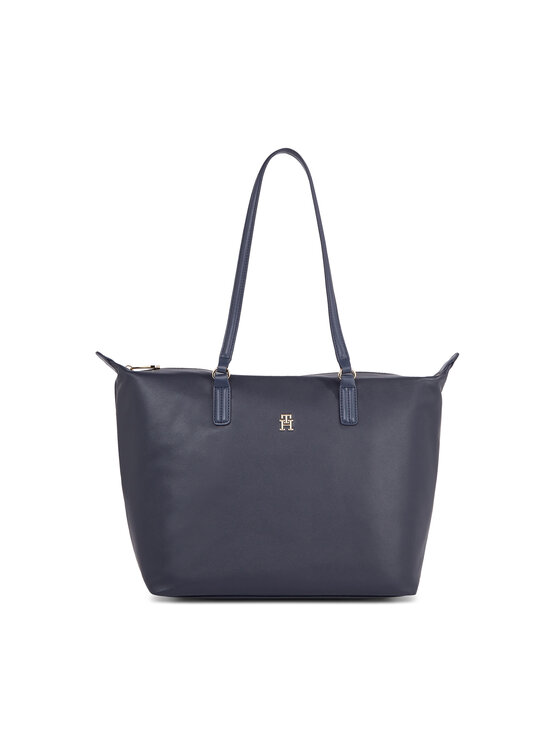 Geantă Tommy Hilfiger Poppy Plus Tote AW0AW15856 Bleumarin