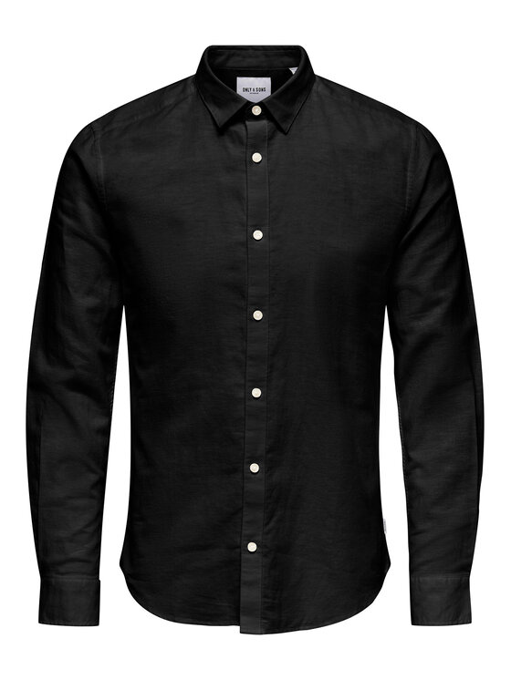 Only & Sons Only & Sons Риза 22012321 Черен Slim Fit