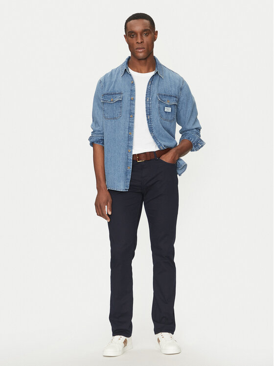 Guess Guess Pantaloni din material M5RAS2WGXW1 Bleumarin Regular Fit