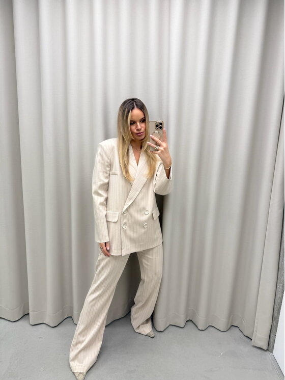 Magda Matyja Magda Matyja Marynarka Francesca Blazer Beżowy Oversize