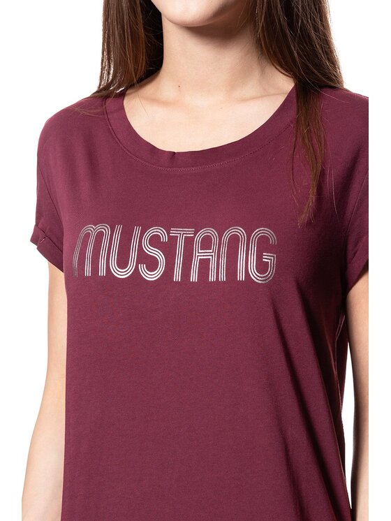 Mustang T-Shirt Alina C Print Czerwony Regular Fit