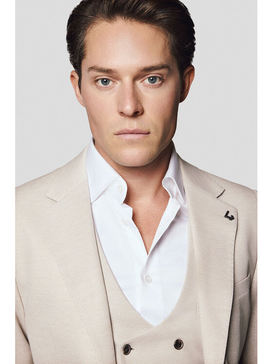 Lancerto Lancerto Marynarka Arbus MA131125000013 Beżowy Slim Fit