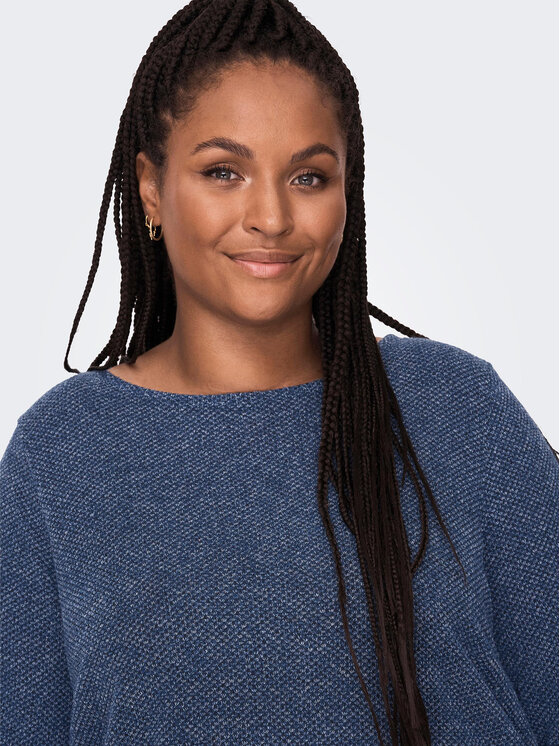 ONLY Carmakoma ONLY Carmakoma Pletena obleka 15196520 Mornarsko modra Loose Fit