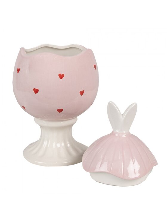 MIAhome MIAhome Pojemnik kuchenny jajko z serduszkami Ø 13x25 cm Różowy
