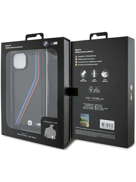 BMW Motorsport BMW Motorsport Etui na telefon Apple iPhone 15 Plus Czarny