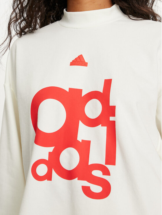 adidas adidas Суитшърт French Terry Print IS4284 Бял Loose Fit