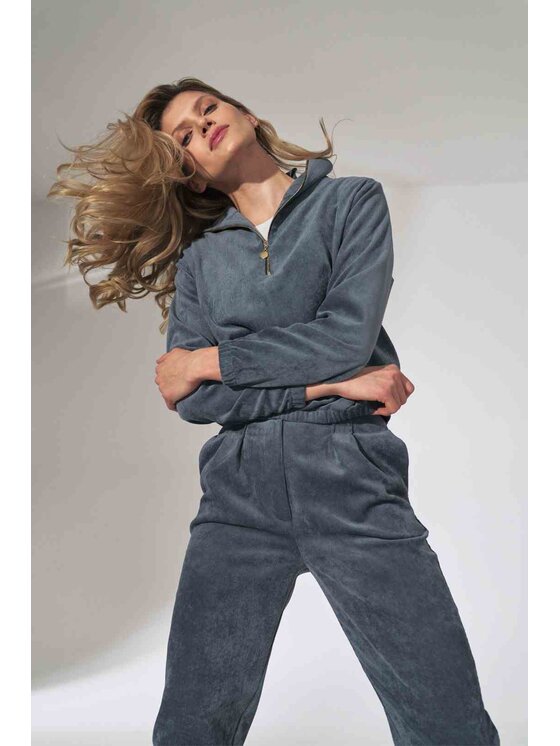 FIGL FIGL Bluza M741 Niebieski Loose Fit
