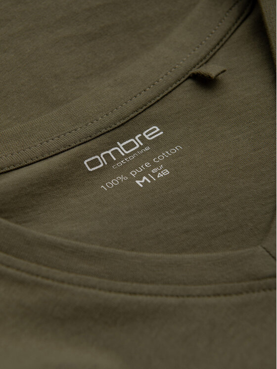 Ombre Ombre S dlouhým rukávem L171 Khaki Regular Fit