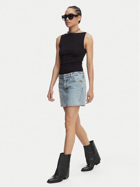 G-Star Raw G-Star Raw Fustă de blugi Cinch D28409-E352 Albastru Regular Fit