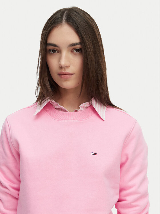 Tommy Jeans Tommy Jeans Džemperis ar kapuci Flag DW0DW19959 Gaiši rozā Regular Fit