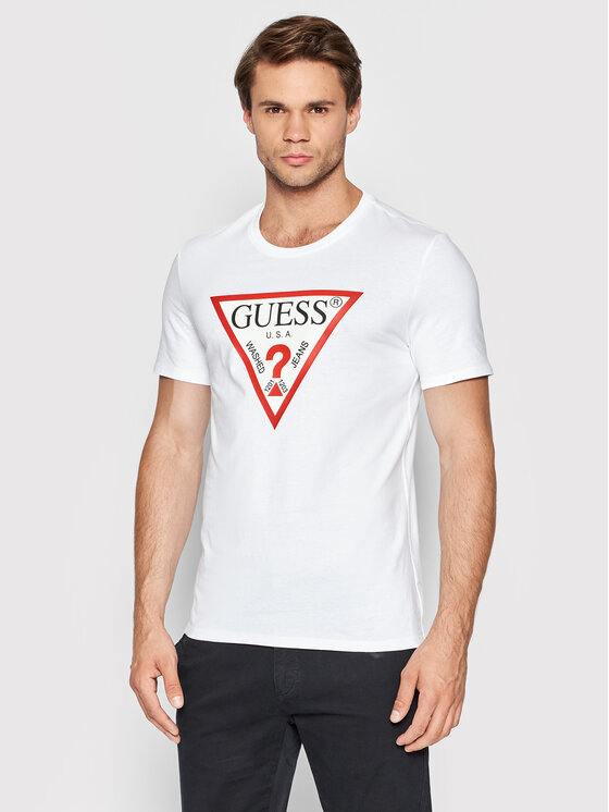Męski T-Shirt Guess, Rozmiar M, Biały, M2YI71 I3Z11