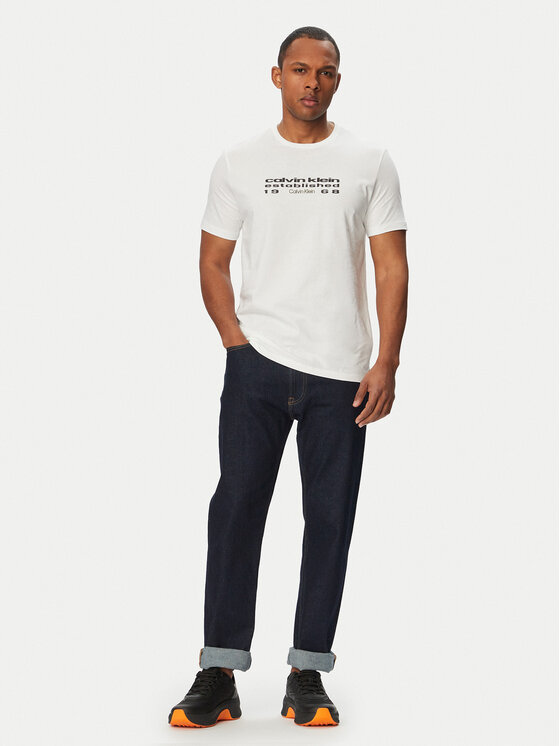Calvin Klein Jeans Calvin Klein Jeans Tričko SS 30s EU LV04RG800G Biela Regular Fit
