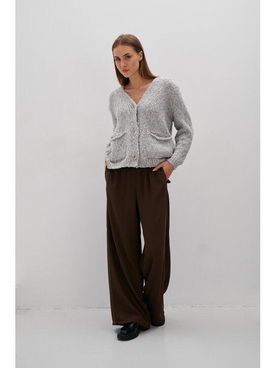Fobya Fobya Kardigan F2058 Szary Basic Fit
