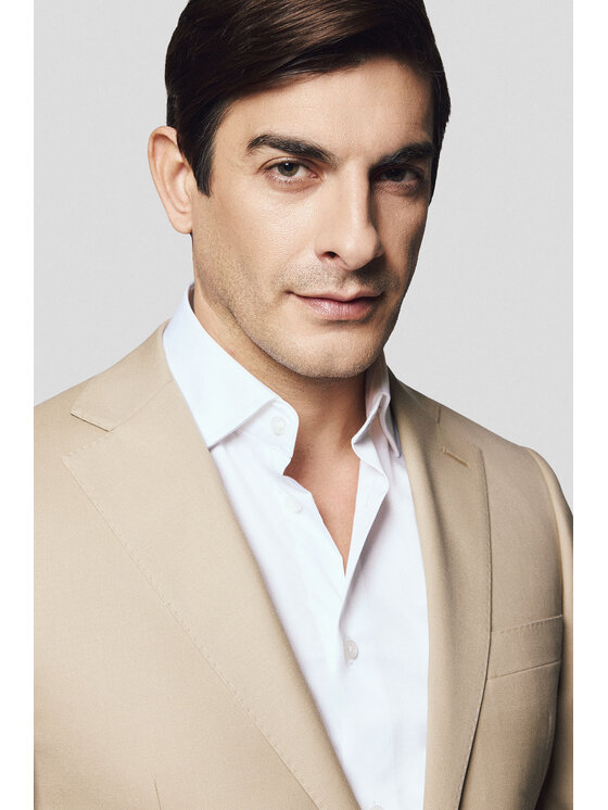 Lancerto Lancerto Garnitur Percoto GA073125000005 Beżowy Slim Fit