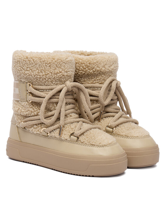 Tommy Hilfiger Tommy Hilfiger Śniegowce Faux Shearling Snowboot FW0FW08788 Écru