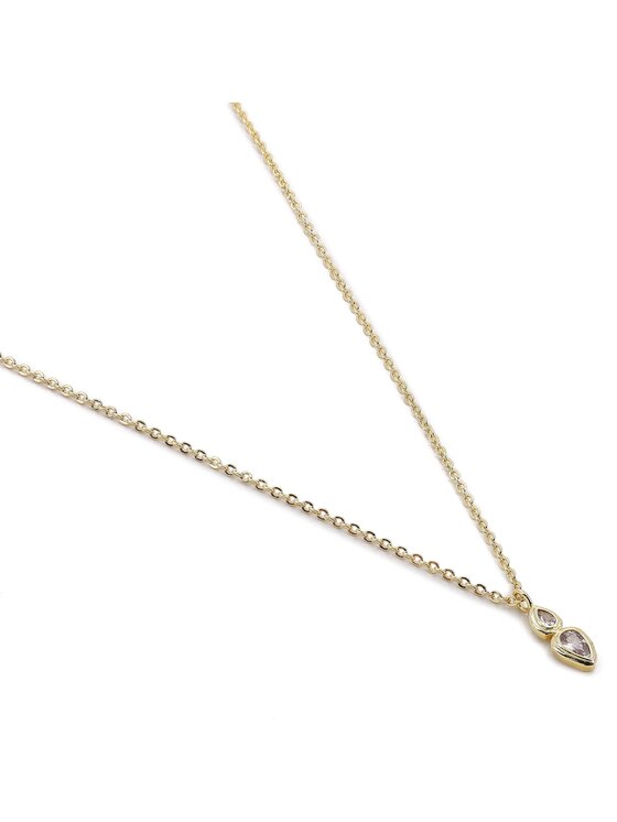 Luv AJ Luv AJ Set para naušnica Stellar Bezel Charm Necklace Set HOL22-N-SBCN-G Zlatna