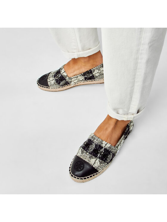 Tory Burch Espadrilles Color Block Flat Espadrille 76256 Noir