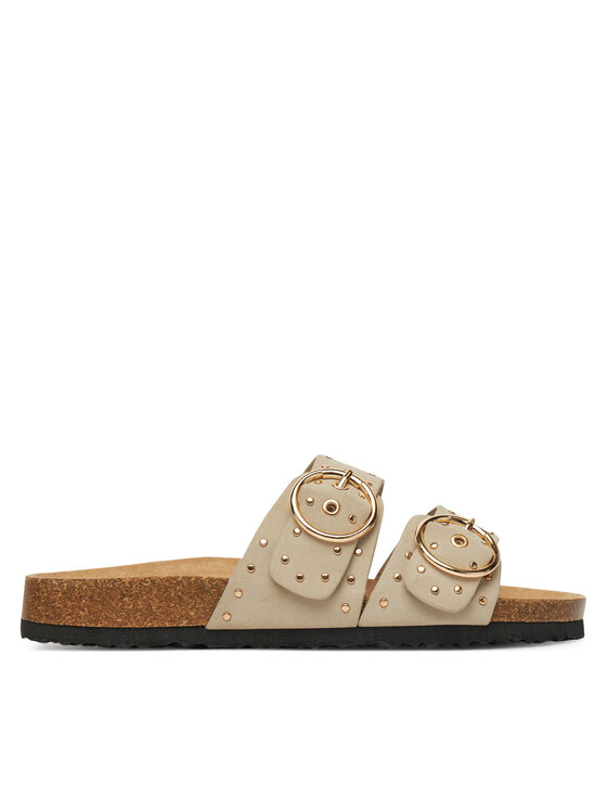 Şlapi ONLY Shoes Onlmaxi-15 Pu Studs Buckle 15341190 Écru