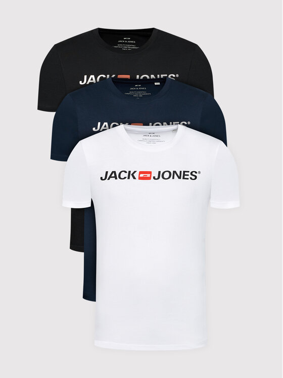 Jack&Jones Set Od 3 Majice Corp Logo 12191330 Šarena Slim Fit