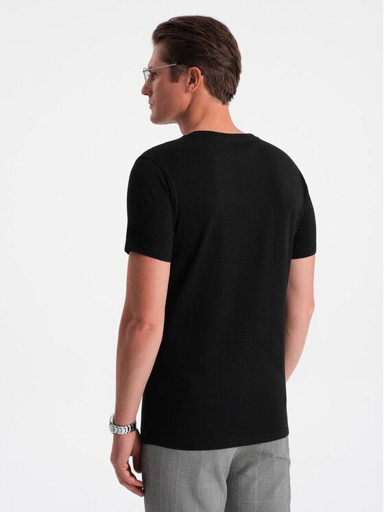 Ombre Ombre T-Shirt S2040 Czarny Slim Fit