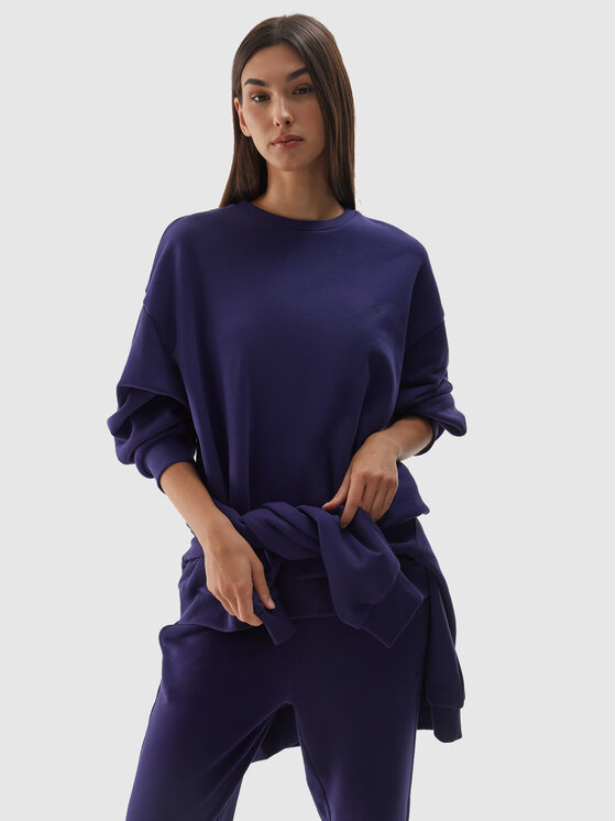 4F 4F Bluza 4FWAW24TSWSU1313 Granatowy Regular Fit