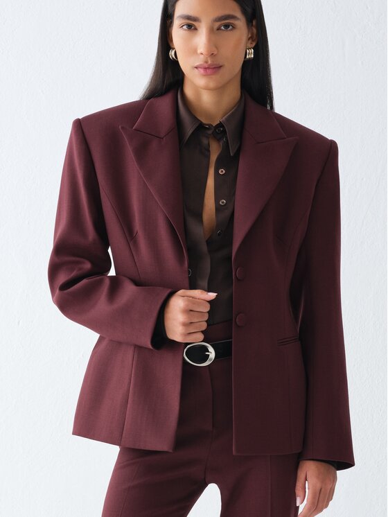 La Mania La Mania Giacca da abito AMBRIO Bordeaux Basic Fit