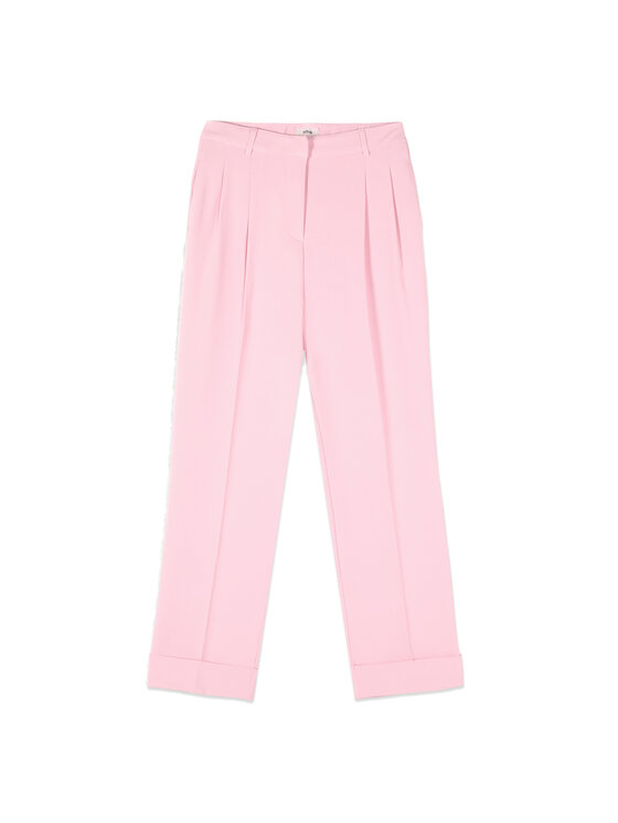 Oltre Oltre Spodnie materiałowe P003R008871N006 Różowy Regular Fit