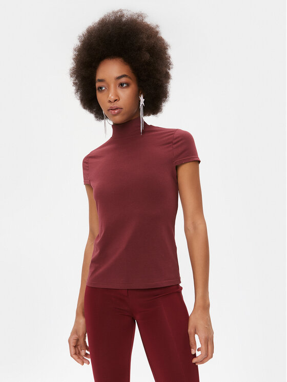 DKNY Sveter P2GHOOQA Bordová Regular Fit
