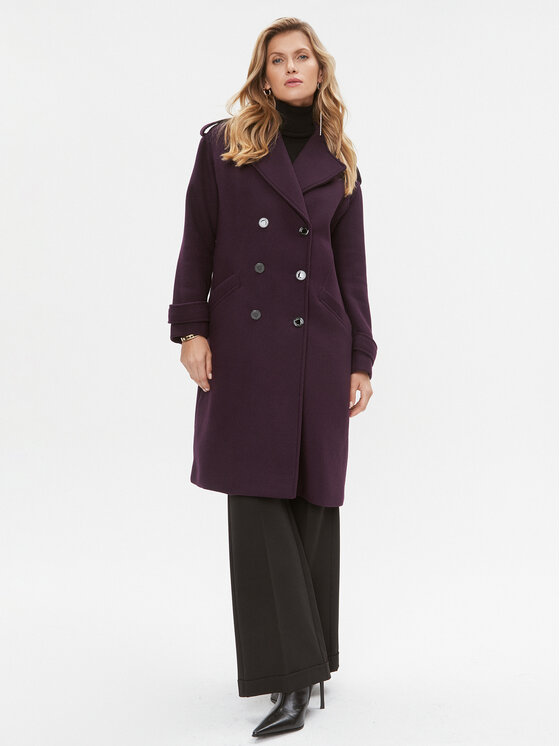Morgan Morgan Cappotto di lana 232-GMIKI Viola Regular Fit