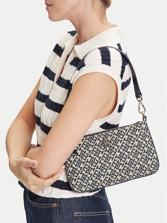 Tommy Hilfiger Tommy Hilfiger Torbica Th Jacquard Shoulder Pouch AW0AW17828 Tamnoplava