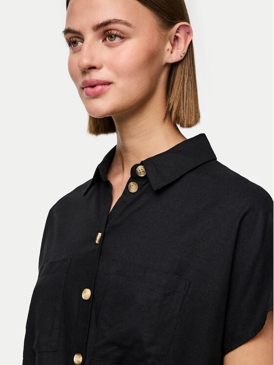 Pieces Pieces Cămașă Pia 17154736 Negru Regular Fit