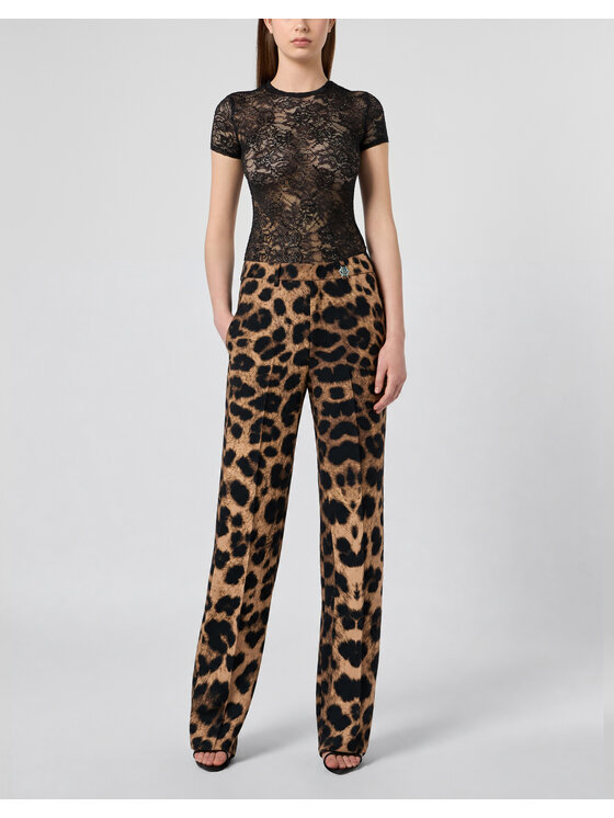 PHILIPP PLEIN PHILIPP PLEIN Bavlnené nohavice 31572 Hnedá Straight Fit
