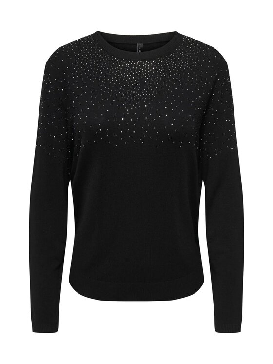 ONLY ONLY Πουλόβερ Onlanabella bling o-neck knt Μαύρο Regular Fit