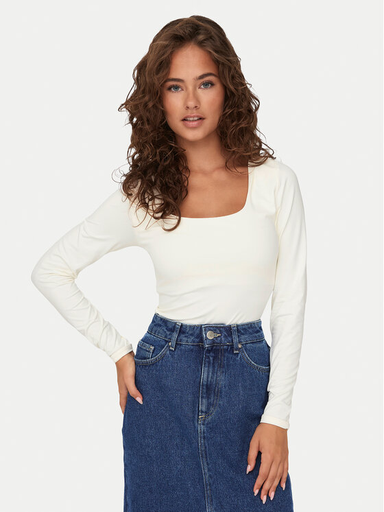 ONLY ONLY Bluse Lea 15302647 Weiß Slim Fit