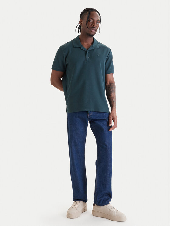 Calvin Klein Jeans Calvin Klein Jeans Polokošile Easy Micro Waffle LV04RF205G Zelená Regular Fit