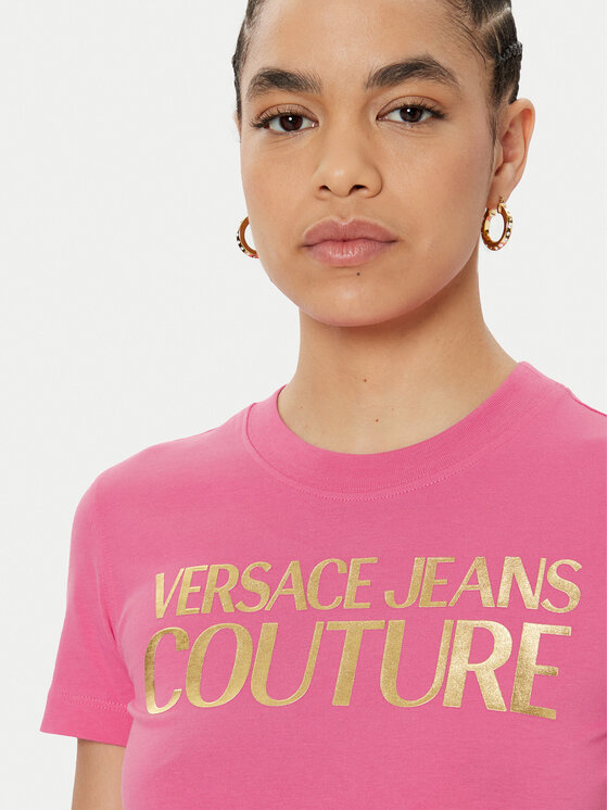 Versace Jeans Couture Versace Jeans Couture T-Shirt 78HAHT01 Różowy Regular Fit